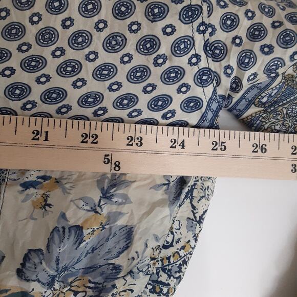 Vintage 80s 100% Silk Bomber Jacket Shoulder Pads Blue Windbreaker Women L Retro - Picture 8 of 12